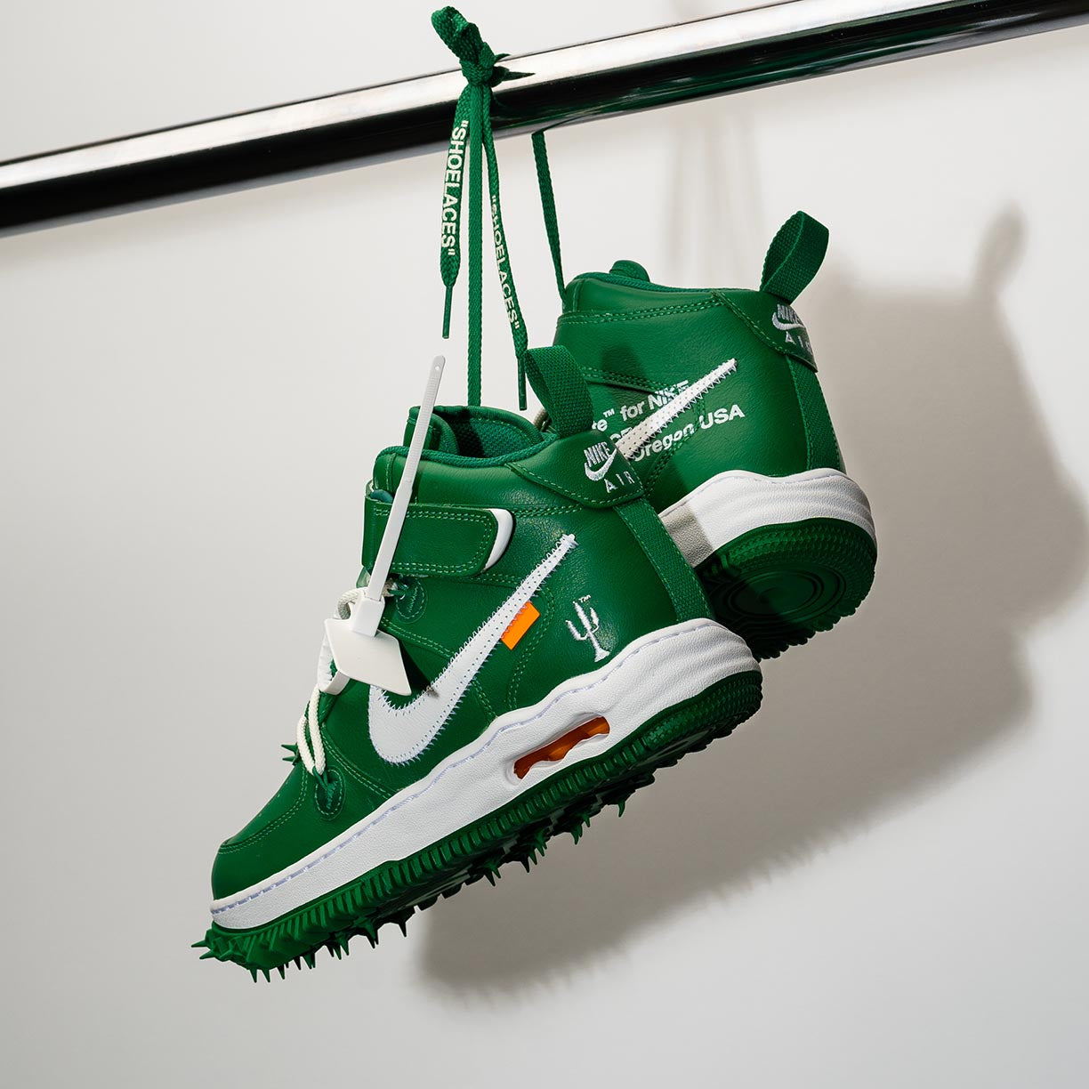 off white nike air force 1 green
