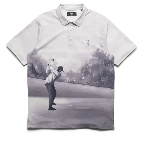 Eastside Golf Canvas Print Snap Placket Polo - Cool Grey Tonal