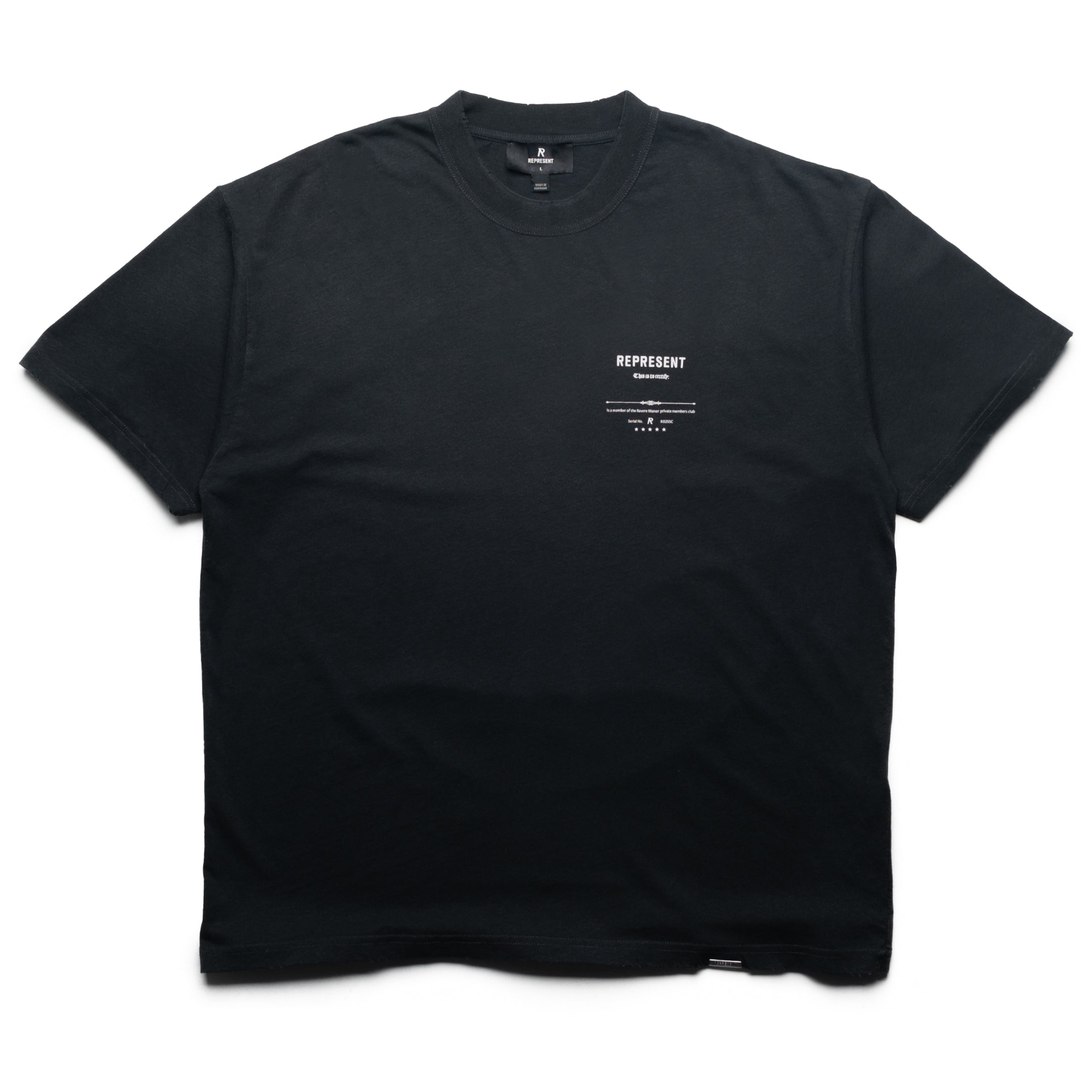 【REPRESENT】★Revere Manor T-Shirt★ Revere Manor T-Shirt - Stained Black | REPRESENT