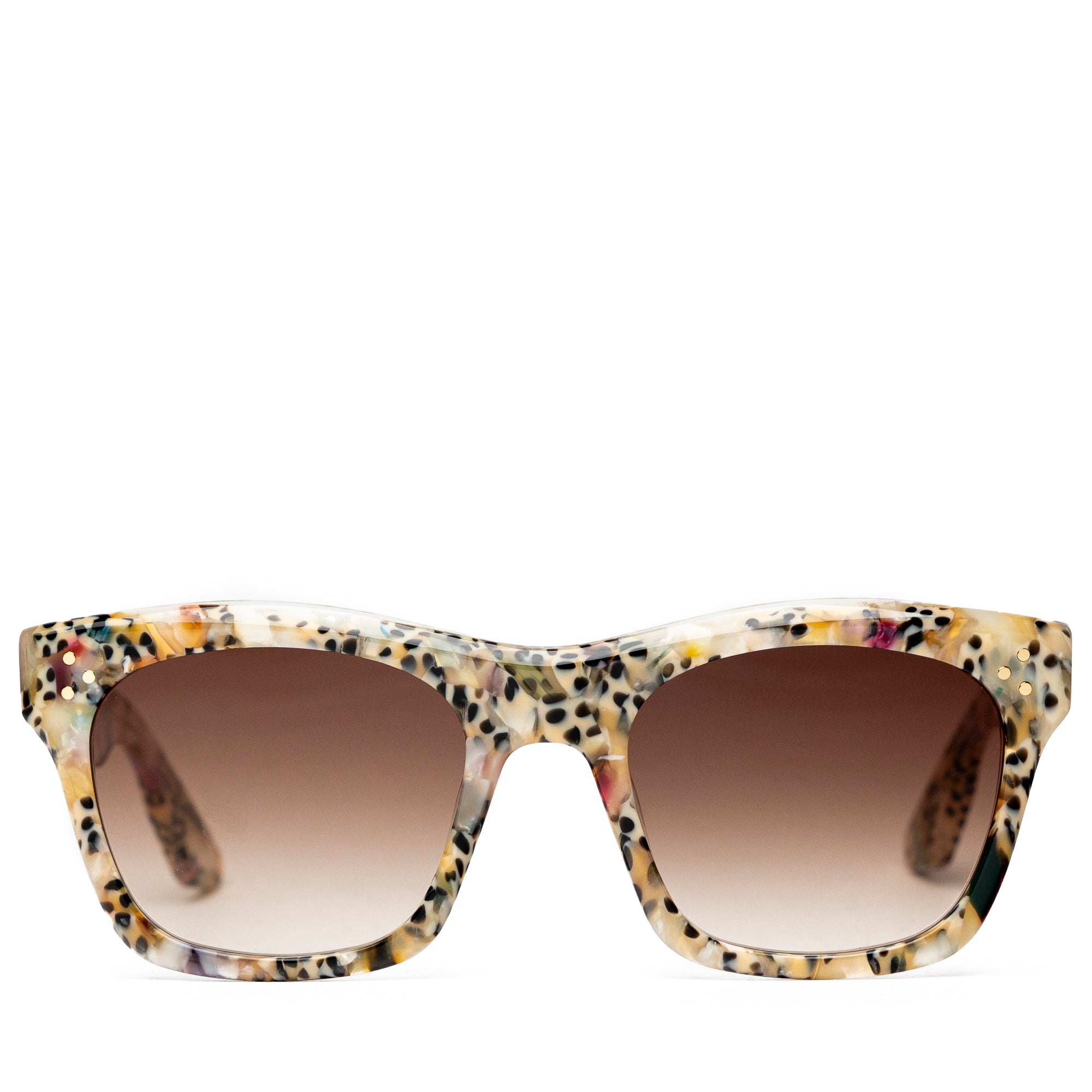 KREWE Clear Frame Sunglasses with Purple Gradient Lenses Krewe Round Gradient Sunglasses - Purple Sunglasses  main image 2