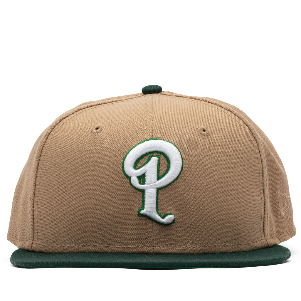 Politics x New Era 59FIFTY Fitted Hat - Beige/Green, Size 7 5/8 by Sneaker Politics