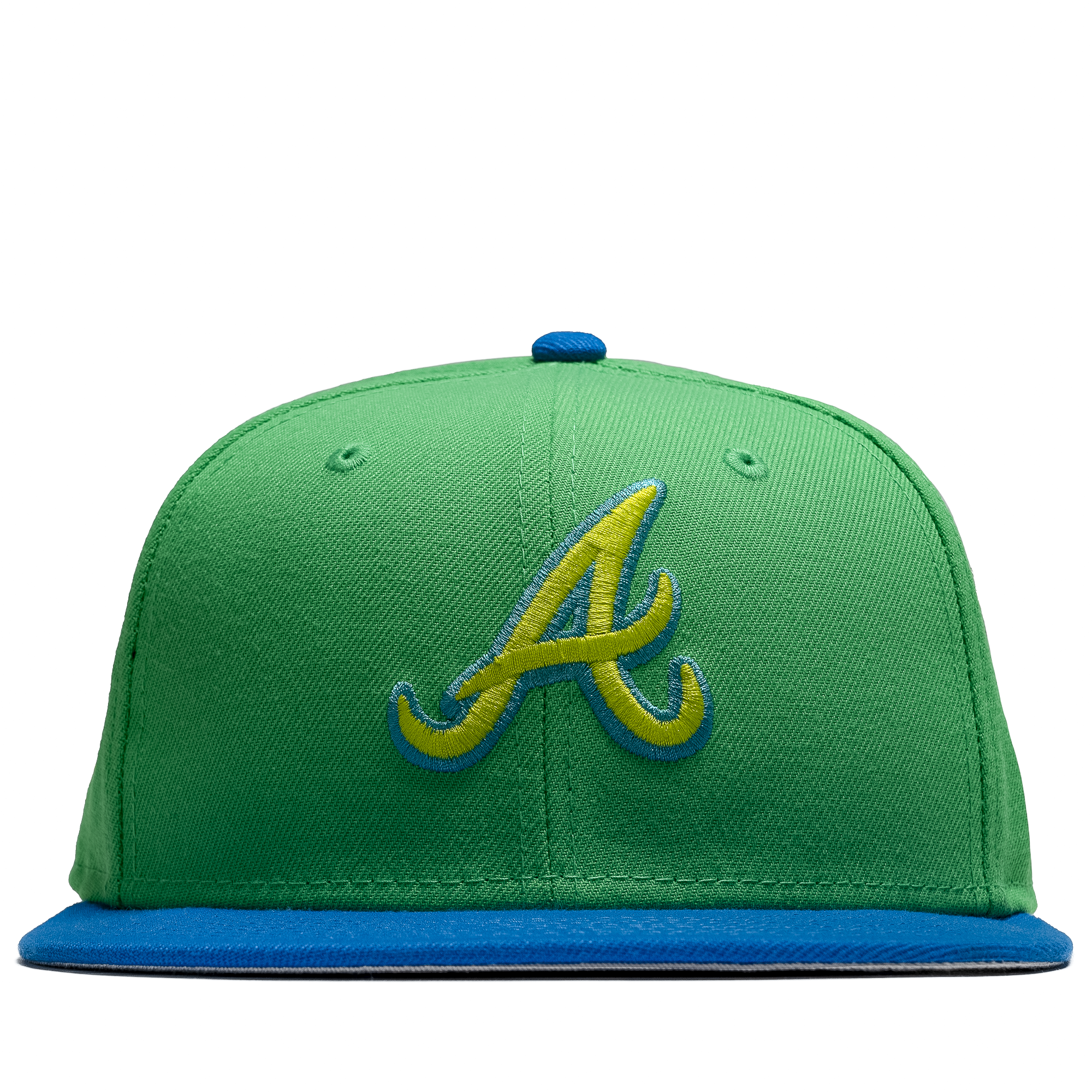 New Era x Politics Atlanta Braves 59FIFTY Fitted Hat - Island Green/Aqua, Size 7 5/8 by Sneaker Politics