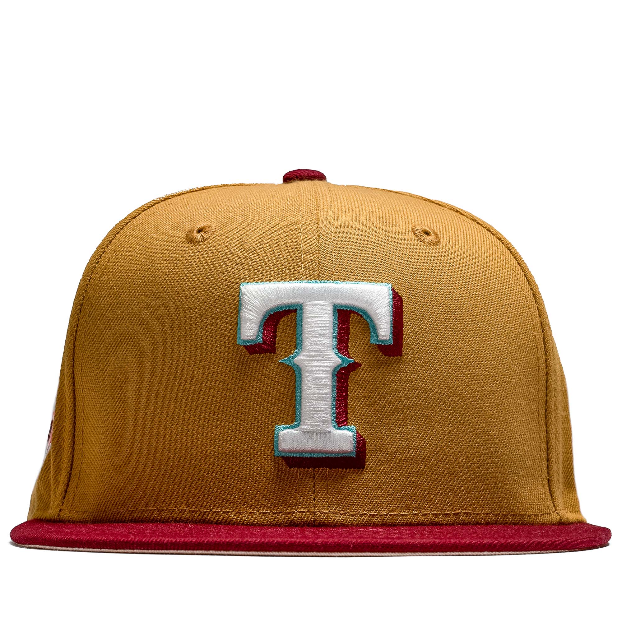 New Era x Politics Texas Rangers 59FIFTY Fitted Hat - Tan/Red, Size 7 1/2 by Sneaker Politics
