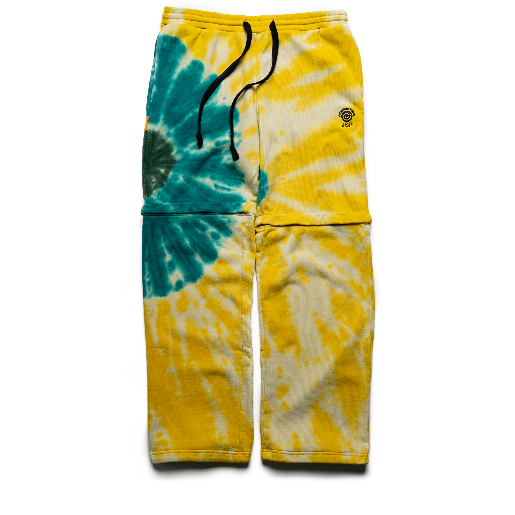 Blue and yellow online tie dye sweatpants