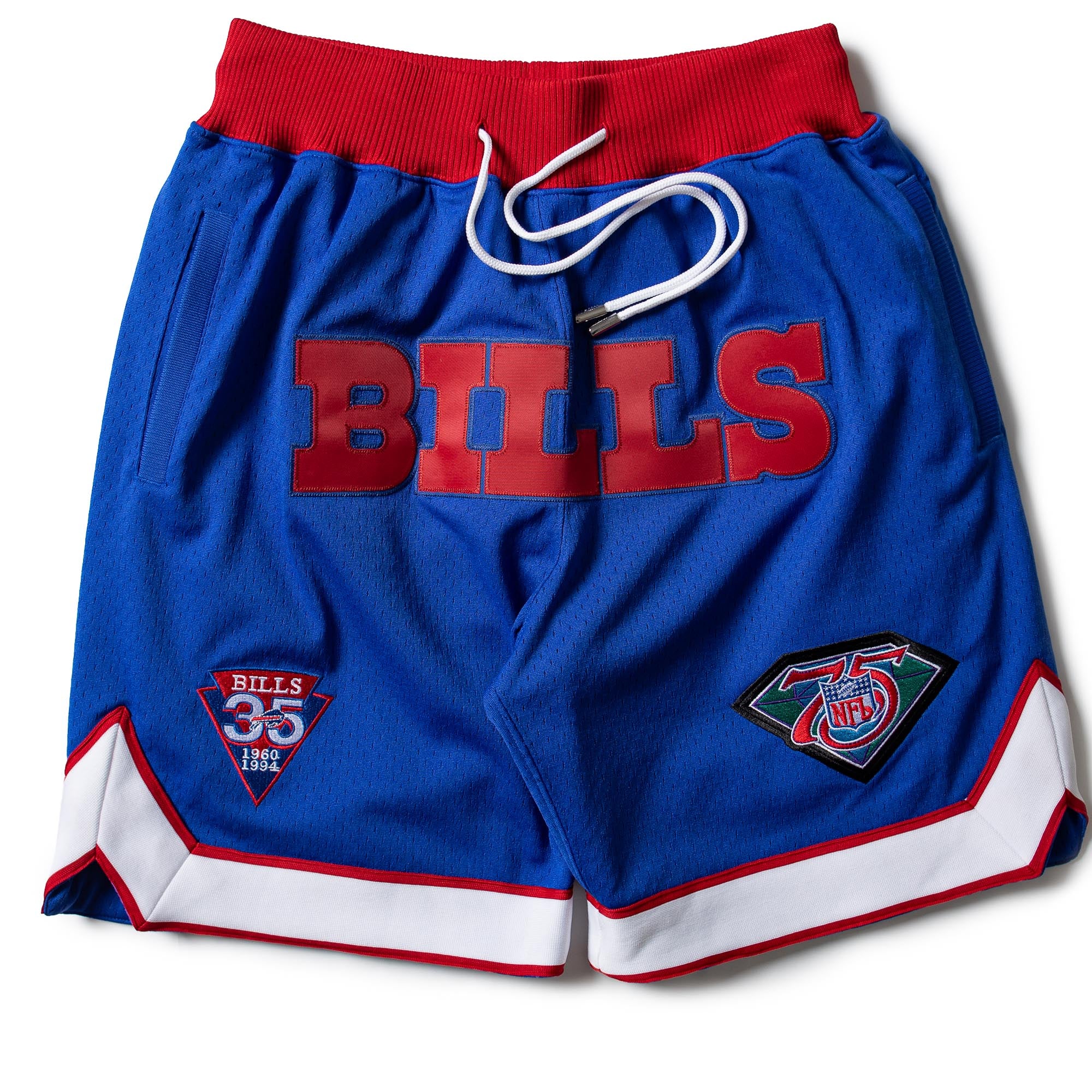 Just Don Throwback Buffalo Bills Shorts - Royal/Red, Size XL by Sneaker Politics