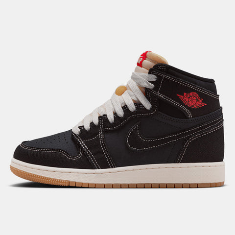 AIR JORDAN 1 RETRO HIGH OG 'FLIGHT CLUB' (GS) - BLACK/UNIVERSITY RED