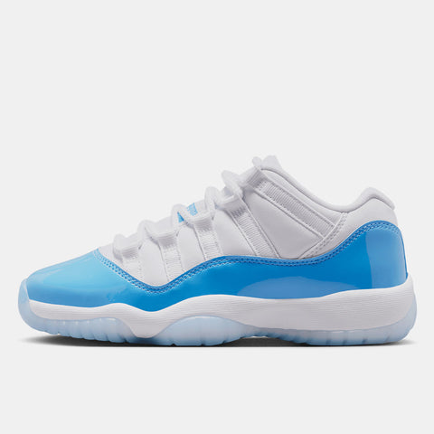 AIR JORDAN 11 RETRO LOW 'UNC' (GS) - WHITE/UNIVERSITY BLUE