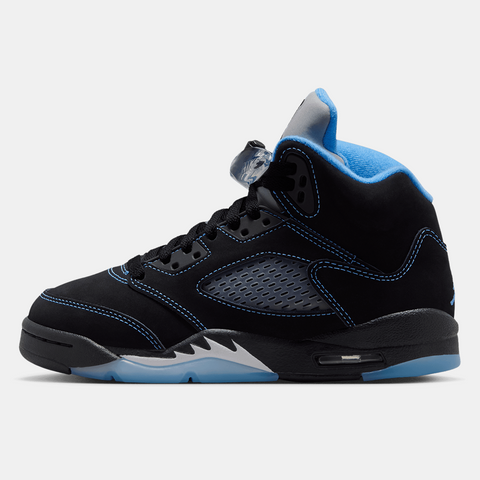AIR JORDAN 5 RETRO 'BLACK CAROLINA' (GS) - BLACK/UNIVERSITY BLUE
