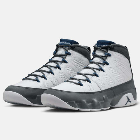AIR JORDAN 9 RETRO 'FLINT GREY' - WHITE/FRENCH BLUE