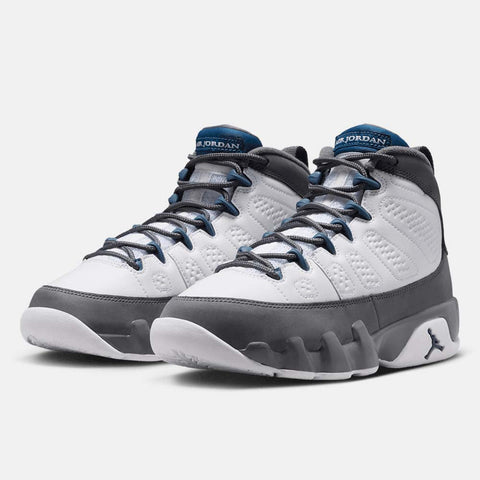 AIR JORDAN 9 RETRO 'FLINT GREY' (GS) - WHITE/FRENCH BLUE