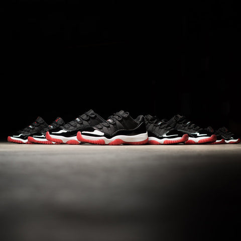 AIR JORDAN 11 RETRO LOW 'BRED' - BLACK/VARSITY RED