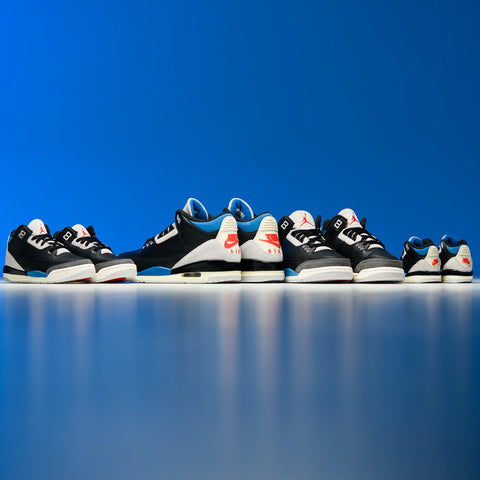 AIR JORDAN 3 RETRO 3 OG 'RARE AIR' - BLACK/CHILE RED