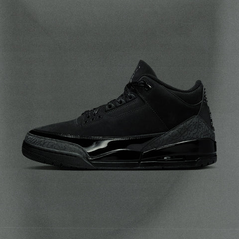 AIR JORDAN 3 RETRO 'BLACK CAT' - BLACK/DARK CHARCOAL