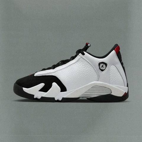 AIR JORDAN 14 RETRO 'BLACK TOE' (GS) - WHITE/VARSITY RED