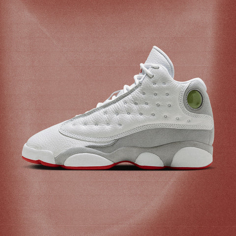 AIR JORDAN 13 RETRO 'WOLF GREY' (GS) - WHITE/TRUE RED