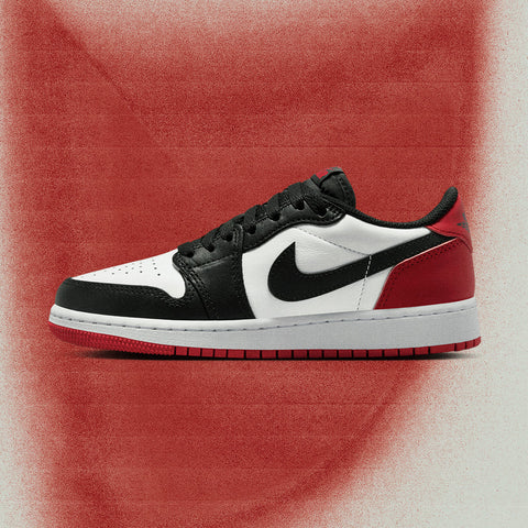 AIR JORDAN 1 RETRO LOW OG 'BLACK TOE' (GS) - WHITE/VARSITY RED