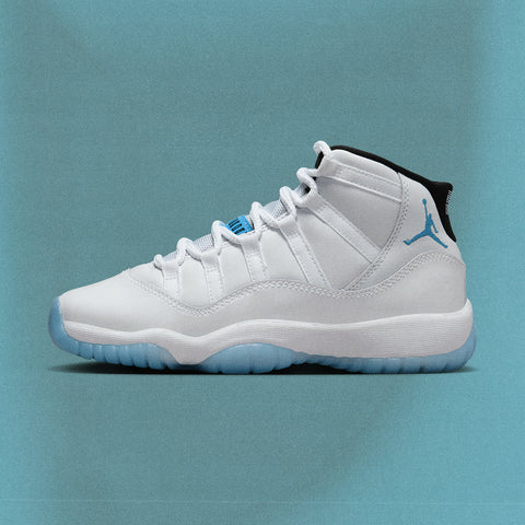 AIR JORDAN 11 RETRO 'COLUMBIA' (GS) - WHITE/LEGEND BLUE