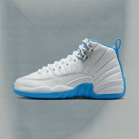 AIR JORDAN 12 RETRO 'MELO' (GS) - WHITE/UNIVERSITY BLUE