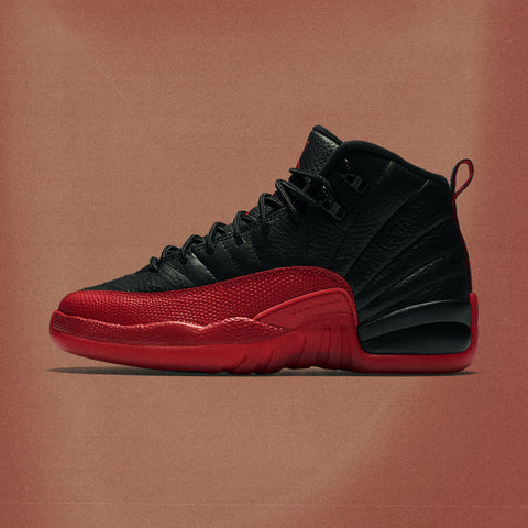 AIR JORDAN 12 RETRO 'FLU GAME' (GS) - BLACK/VARSITY RED