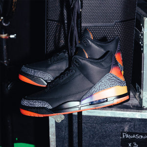 J BALVIN X AIR JORDAN 3 RETRO 'RIO' - BLACK/SOLAR FLARE