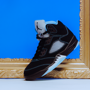 AIR JORDAN 5 RETRO 'BLACK CAROLINA' - BLACK/UNIVERSITY BLUE
