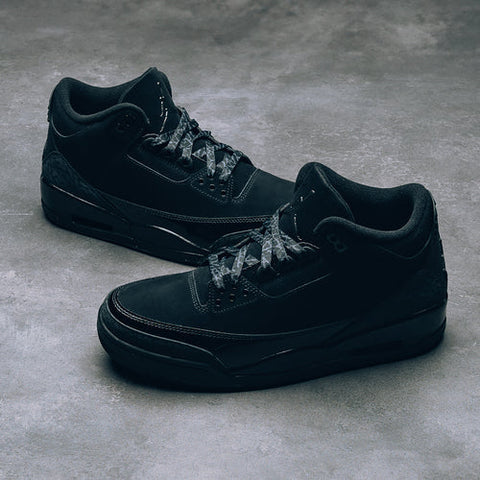 AIR JORDAN 3 RETRO 'BLACK CAT' - BLACK/DARK CHARCOAL