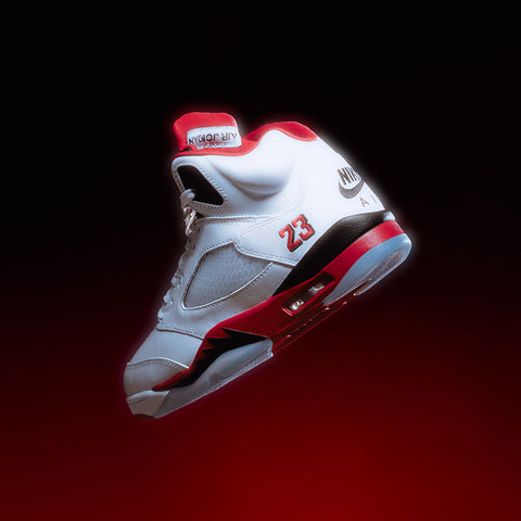 AIR JORDAN 5 RETRO 'FIRE RED' - WHITE/FIRE RED