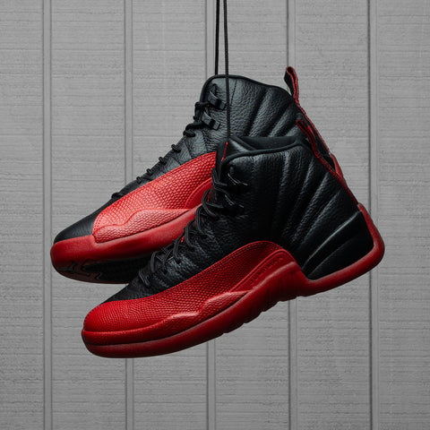 AIR JORDAN 12 RETRO 'FLU GAME' - BLACK/VARSITY RED