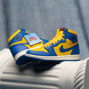 WOMEN'S AIR JORDAN 1 RETRO HIGH - VARSITY MAIZE/GAME ROYAL