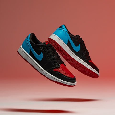 WOMEN'S AIR JORDAN 1 RETRO LOW OG 'UNC TO CHICAGO' - GYM RED/DARK POWDER BLUE