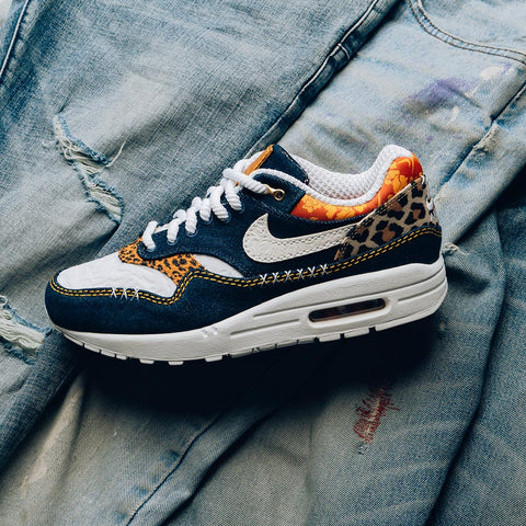 NIKE AIR MAX 1 PREMIUM 'DENIM LEOPARD' - MEDIUM BLUE/WHITE