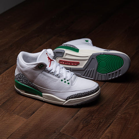 WOMEN'S AIR JORDAN 3 RETRO 'LUCKY GREEN' - WHITE/VARSITY RED