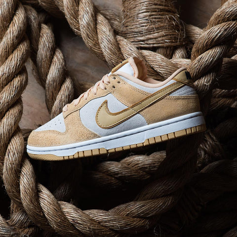 WOMEN'S NIKE DUNK LOW LX 'GOLD SUEDE' - CELESTIAL GOLD/WHEAT GOLD