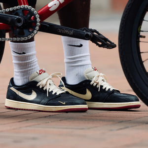 NIGEL SYLVESTER X AIR JORDAN 1 RETRO LOW 'BETTER WITH TIME' - BLACK/MUSLIN