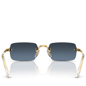 A$AP Rocky x Ray-Ban Rimless - Polished Arista Gold/Blue Gradient Dark Grey