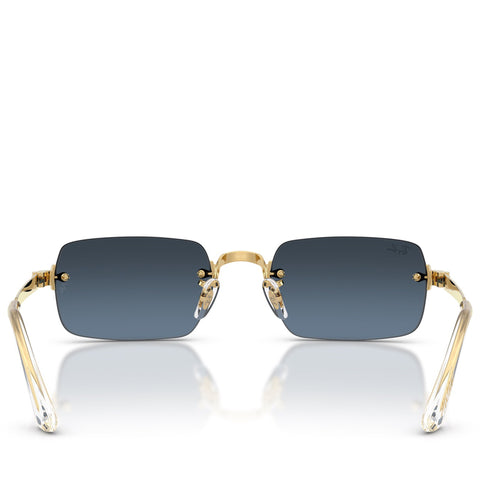 A$AP Rocky x Ray-Ban Rimless - Polished Arista Gold/Blue Gradient Dark Grey