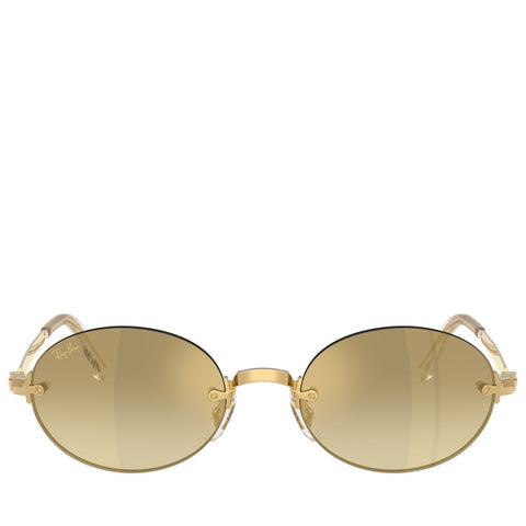 A$AP Rocky x Ray-Ban Rimless - Polished Arista Gold/Brown Mirrored Gold Gradient