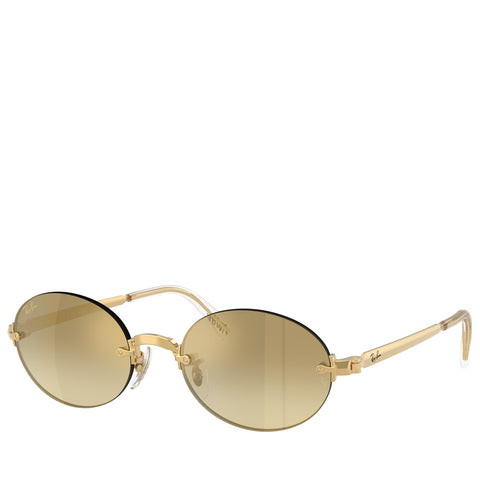 A$AP Rocky x Ray-Ban Rimless - Polished Arista Gold/Brown Mirrored Gold Gradient