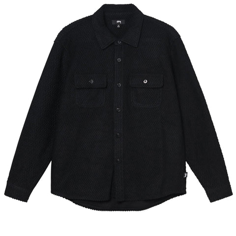 Stussy Textured Wool Shirt - Black