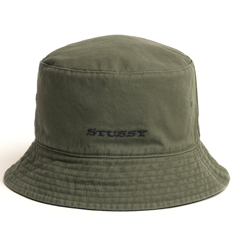 Stussy Reversible Stock Bucket Hat - Black/Olive – Sneaker Politics
