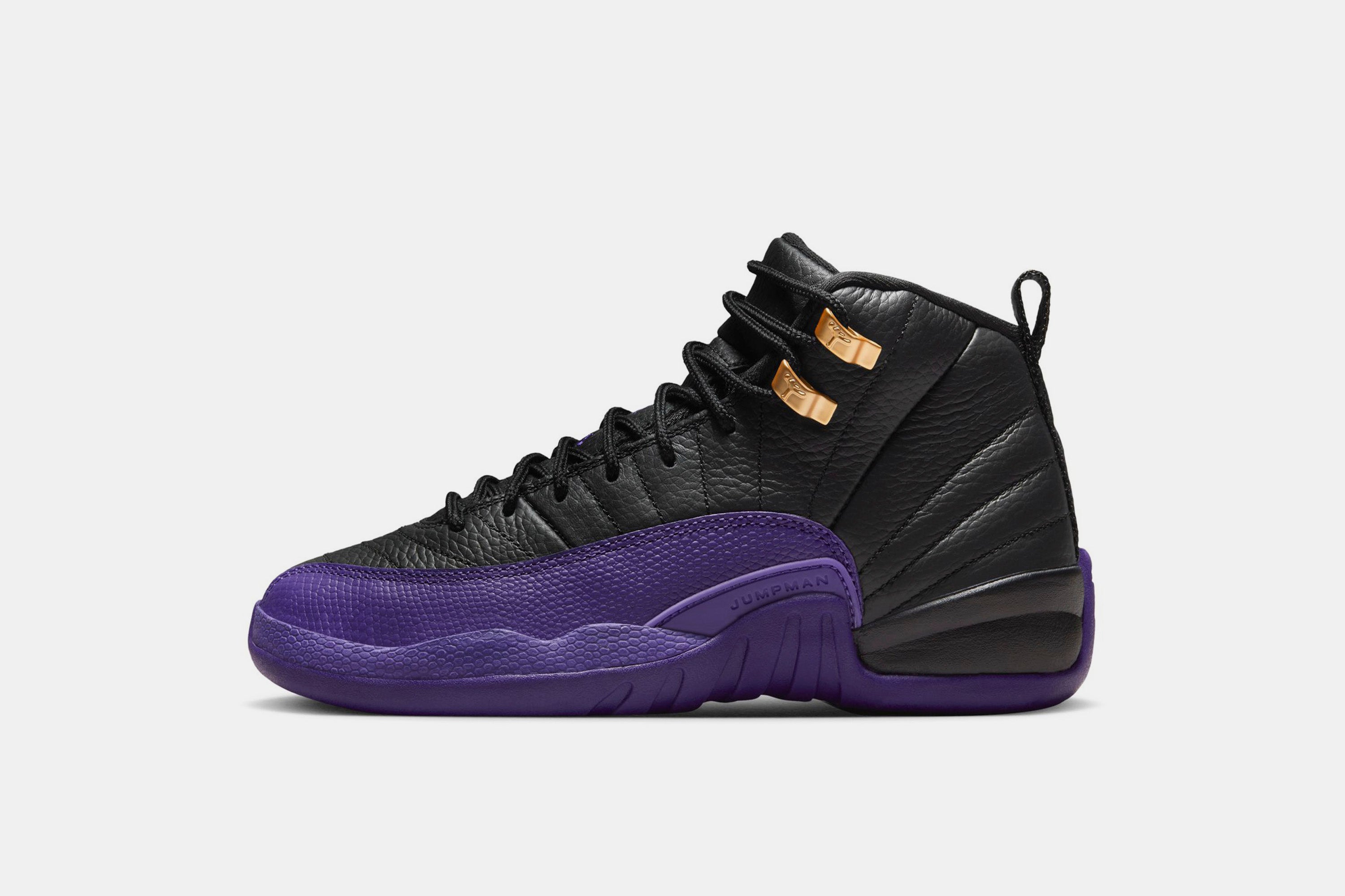 Jordan 12s best sale purple and white