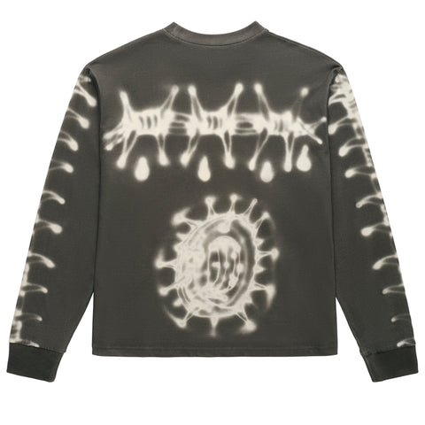 Fox Lab Airbrushed L/S Top - Charcoal