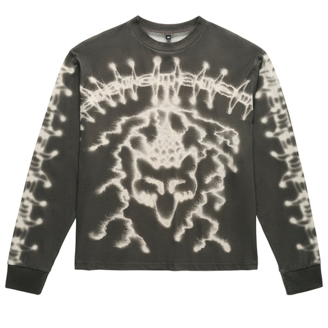 Fox Lab Airbrushed L/S Top - Charcoal