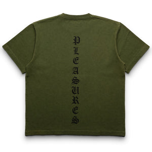 Pleasures Knight Overdyed Heavyweight Tee - Olive
