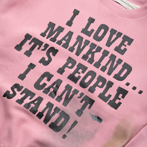 Advisory Board Crystals I Love Mankind But... Sweatshirt - Pink