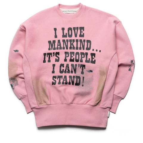 Advisory Board Crystals I Love Mankind But... Sweatshirt - Pink
