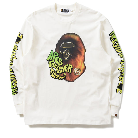 A Bathing Ape Sport Graphic L/S Tee - White