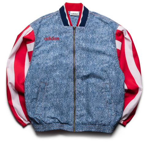 Adidas Denim Graphic Track Jacket - White/Dark Blue