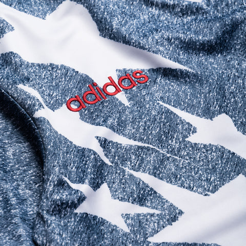 Adidas Denim Graphic Jersey - White/Dark Blue