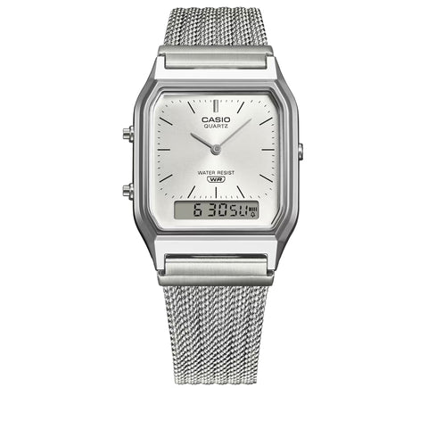 Casio Vintage AQ230 Analog-Digital Watch - Silver